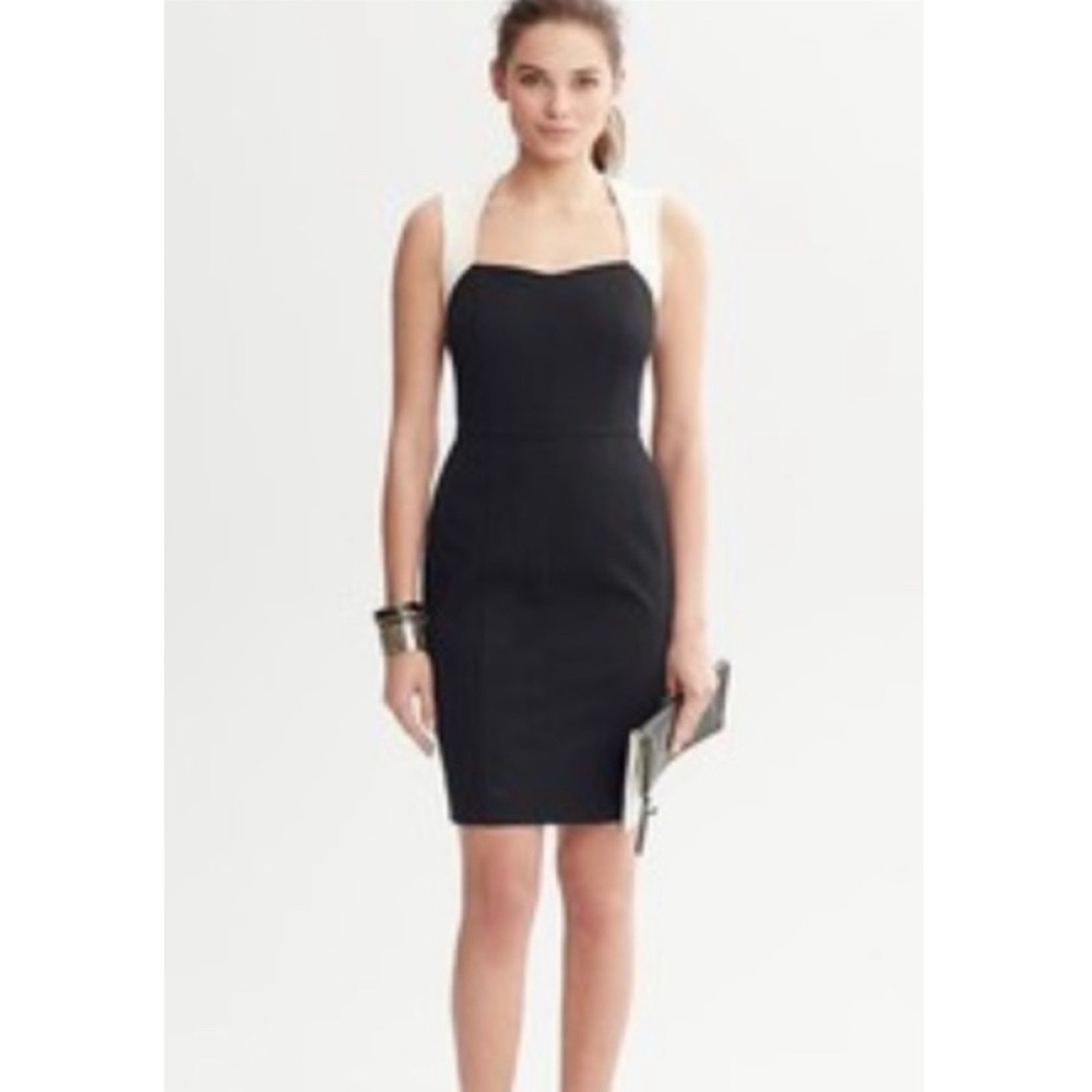 Banana Republic - black/white sheath dress